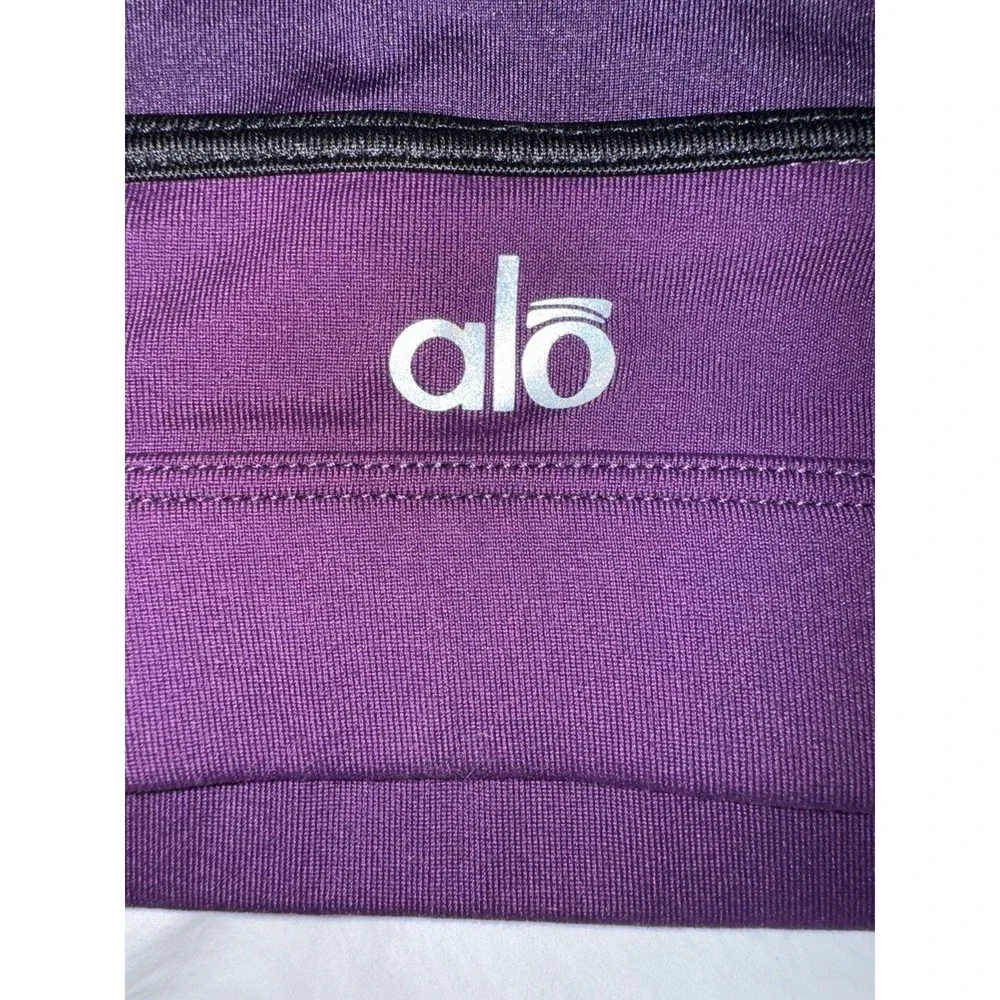 Alo purple and black Sports‎ Bra with mesh overlay size small